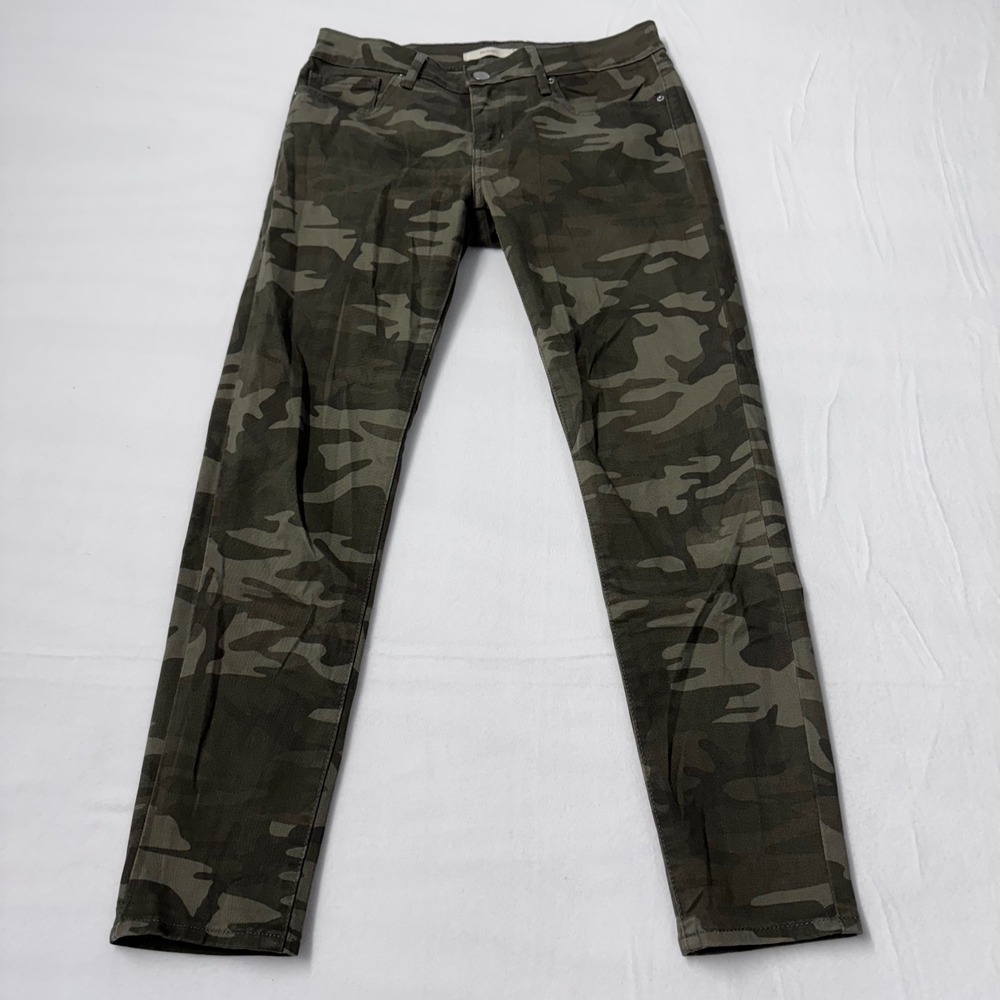 Levis 711 Skinny Jeans Womens 28 Green Camouflage Mid Rise Stretch 19558-0036